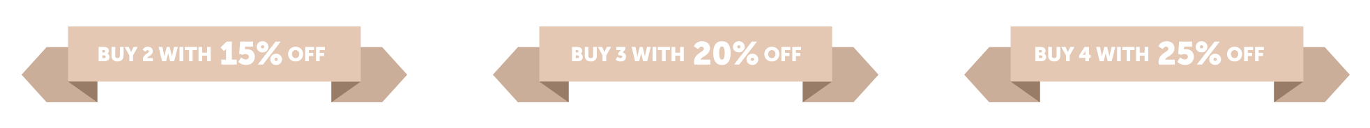 Beli 2 hemat 15%, beli 3 hemat 20%, beli 4 hemat 25%